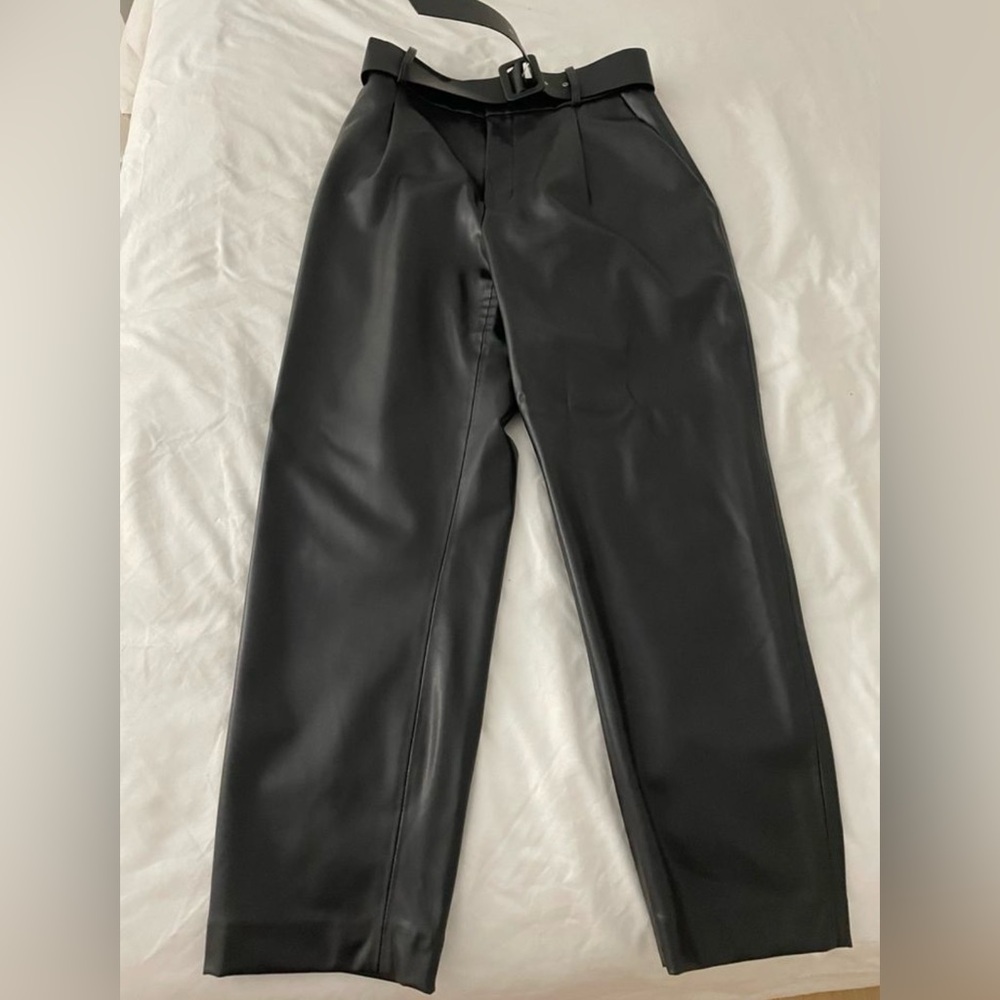 Faux leather pants